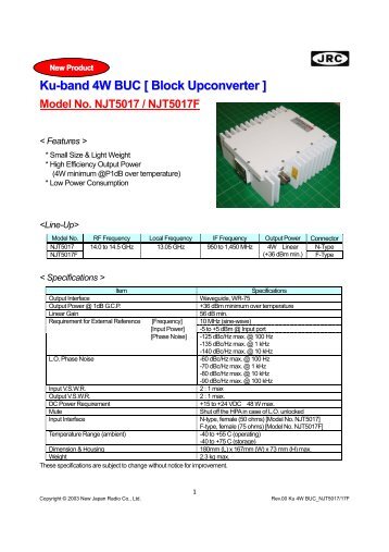 Ku-band 4W BUC [ Block Upconverter ] Model No ... - Viking SatCom