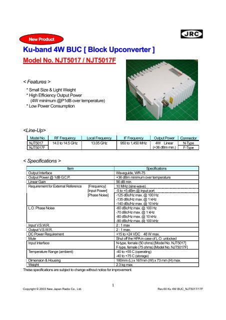 Ku-band 4W BUC [ Block Upconverter ] Model No ... - Viking SatCom