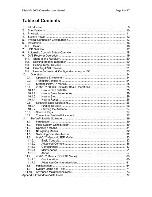 iNetVu™ 5000 Controller User Manual 1-877-iNetVu6 www.c ...