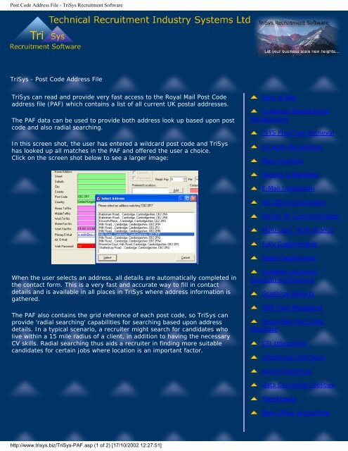 TriSys Recruitment Software