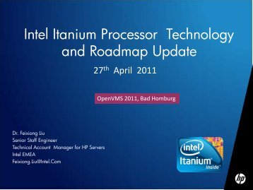 Intel Itanium Processor Technology and Roadmap Update - FÃ¼r die ...
