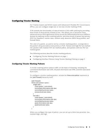 Configuring Tricolor Marking - Juniper Networks (www.juniper.net)