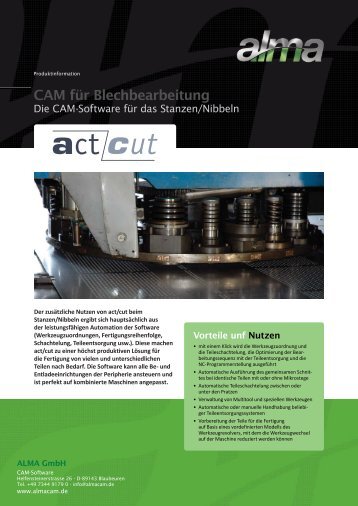 act/cut: die CAM-Software fÃ¼r das Stanzen/Nibbeln - De.almacam.com