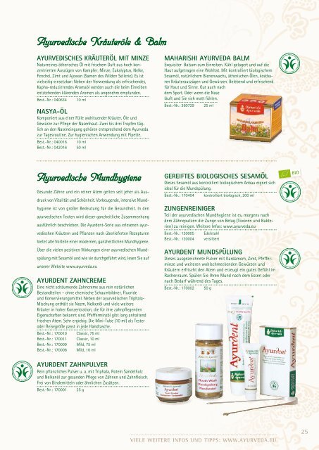 2 Gönnen Sie sich genügend - Maharishi Ayurveda Produkte