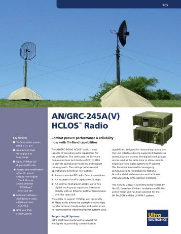 AN/GRC-245A(V) HCLOSâ¢ Radio - Ultra TCS