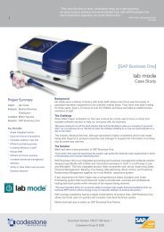 Lab Mode SAP Case Study PDF, 422KB - Codestone