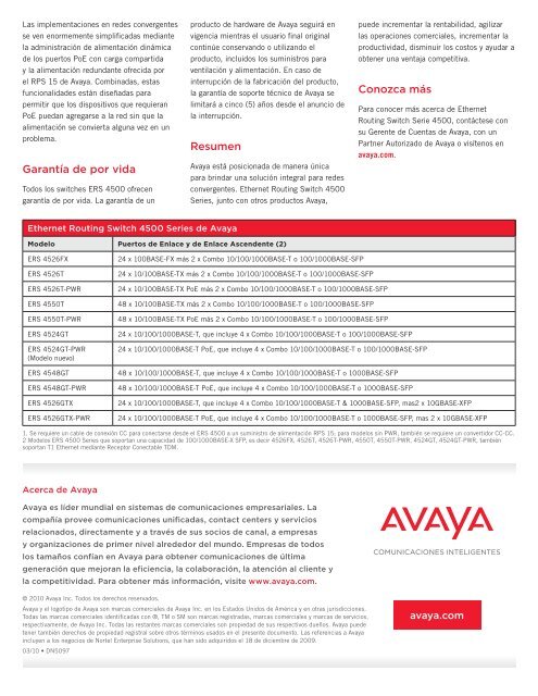 Ethernet Routing Switch 4500 Series - Avaya