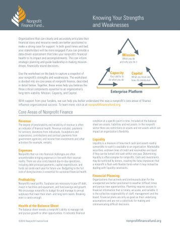 Financial Self-Assessment Worksheet for Arts Organizations