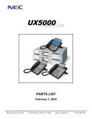 PARTS LIST - NEC UX5000