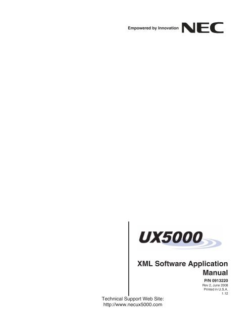 Ux5000 XML Applications - NEC UX5000