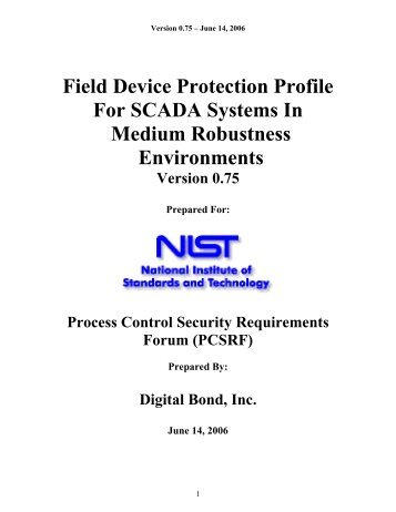 Download the Field Device Protection Profile - Digital Bond SCADA ...