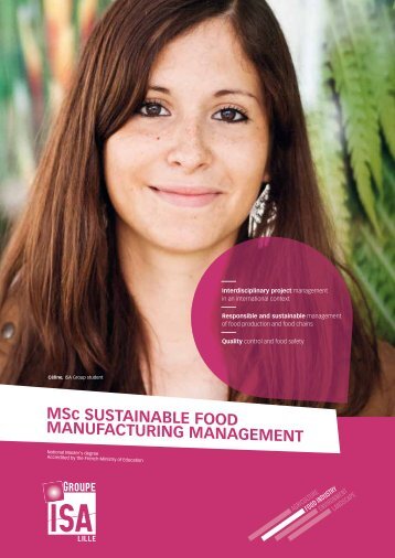 MSc SUSTAINABLE FOOD MANUFACTURING MANAGEMENT