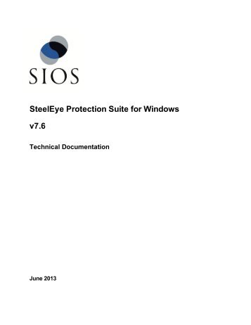 SteelEye Protection Suite for Windows Technical ... - SIOS