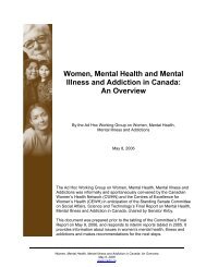 Women, Mental Health and Mental: Illness and Addiction in Canada ...