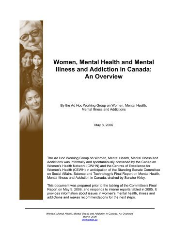 Women, Mental Health and Mental: Illness and Addiction in Canada ...