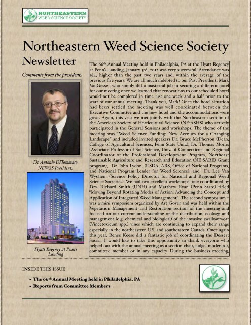 NEWSS MAY 2012 newsletter - NorthEastern Weed Science Society