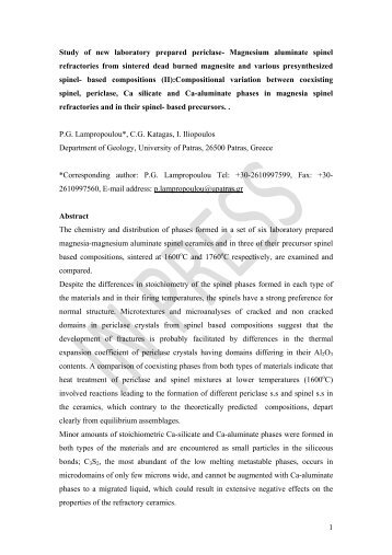 1 Study of new laboratory prepared periclase- Magnesium ...