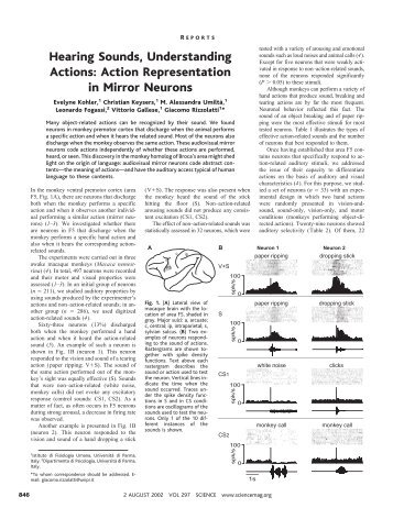 Hearing Sounds, Understanding Actions: Action Representation in ...