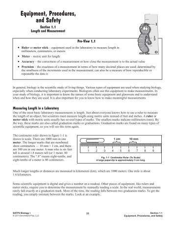 Equipment, Procedures, and Safety - Enrichment Plus