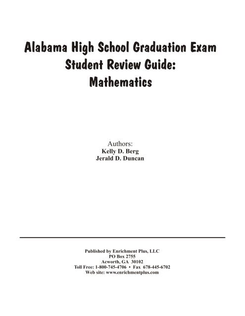 Alabama High School Graduation Exam Student ... - Enrichment Plus