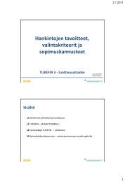 TUKEFIN 3 Hankintojen tavoitteet, valintakriteerit ja ...