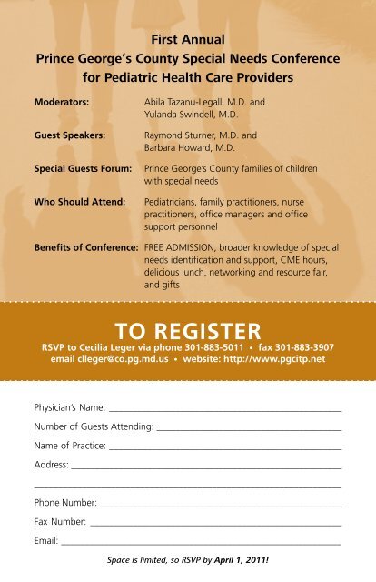 First Annual Prince George's County Special Needs Conference for ...