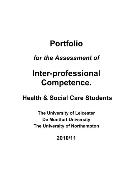 Example Portfolio for students at Leicester-Northants-Demontfort Unis.