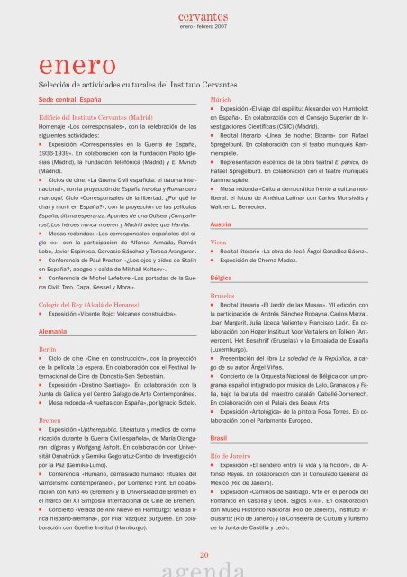 Agenda (37 Kb) - Instituto Cervantes