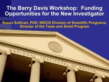 The Barry Davis Workshop: Funding Opportunities for the New ...