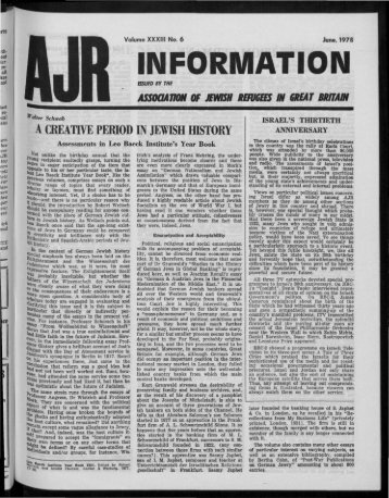 INFORMATION - The Association of Jewish Refugees