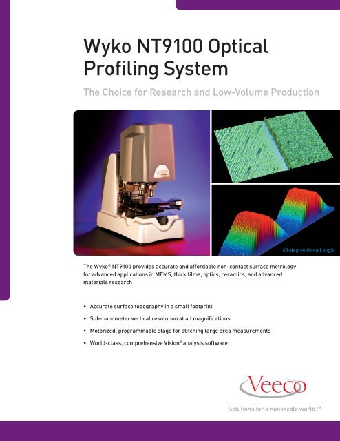 Wyko NT 9100 Optical Profiling System