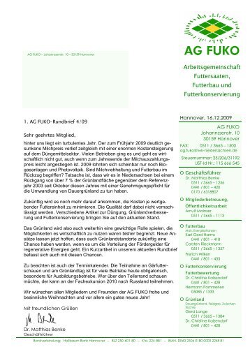 Rundbrief AG FUKO Nr. 4/09 - Hansa Landhandel