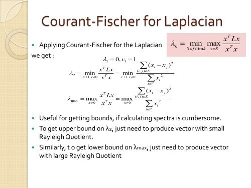 CS 598: Spectral Graph Theory: Lecture 3 - Corelab