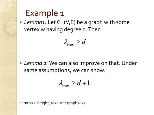 CS 598: Spectral Graph Theory: Lecture 3 - Corelab