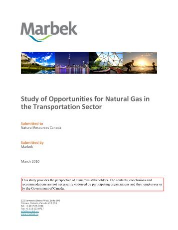 Study of Opportunities for Natural Gas in the Transportation ... - Xebec