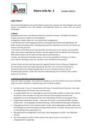 Elterninfo Nr. 5 - Integrierte Gesamtschule Stade - IGS