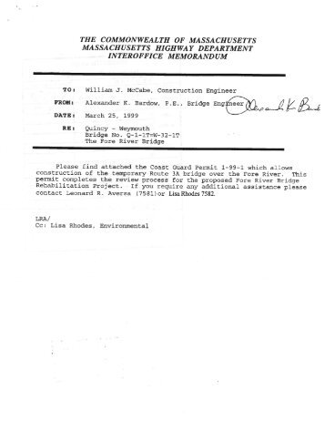 USCG Temporary Bridge Permit - Fore River Bridge Replacement ...