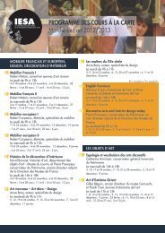 PROGRAMME DES COURS Ã LA CARTE MarchÃ© de l'art ... - IESA