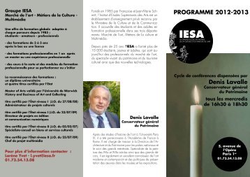 DÃ©tail des confÃ©rences Hommage Ã  Jacques Thuillier - IESA