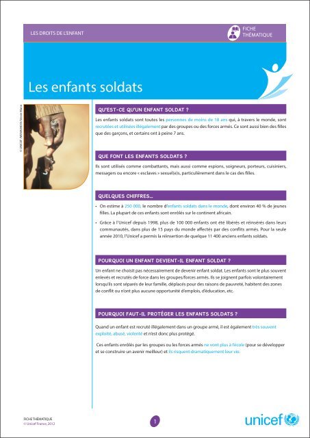 Les enfants soldats - Unicef