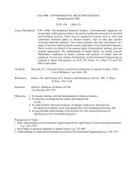 CEE 690K ENVIRONMENTAL REACTION KINETICS - Civil and ...