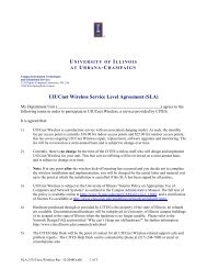 UIUCnet Wireless Service Level Agreement - CITES - University of ...