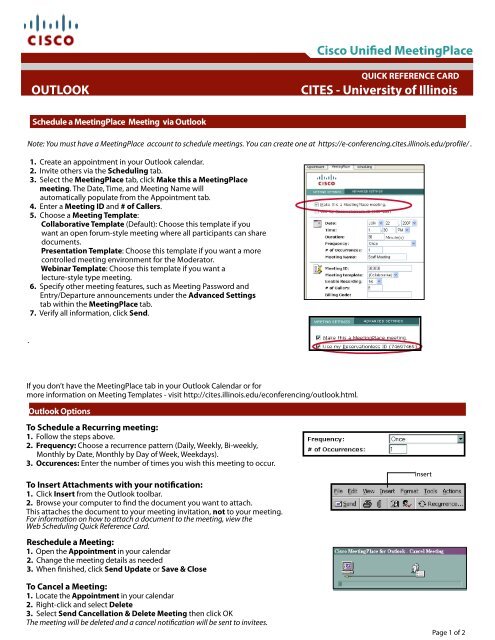 Outlook Quick Reference card - CITES