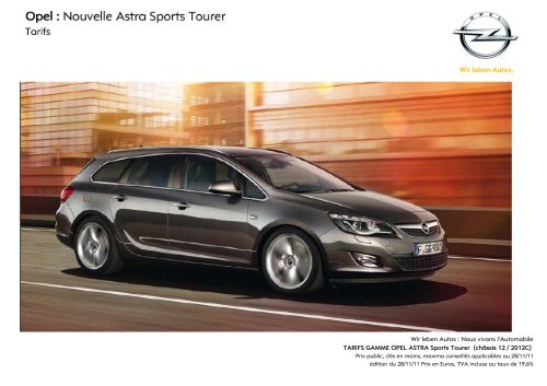 Tarifs et fiche technique Opel Astra Sports Tourer
