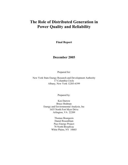 The Role of Distributed Generation in Power Quality and Reliability