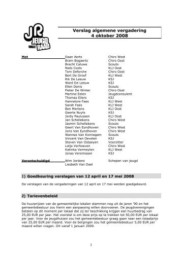 Verslag algemene vergadering 4 oktober 2008 - Gemeente Malle