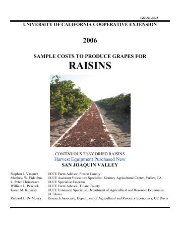 Grapes/Raisins - Cost & Return Studies - University of California ...