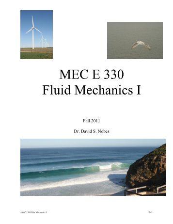 MEC E 330 Fluid Mechanics I - Mechanical Engineering - University ...