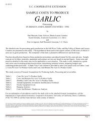 SAMPLE COSTS TO PRODUCE GARLIC - Cost & Return Studies