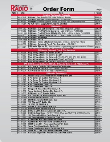 product list - West Mountain Radio